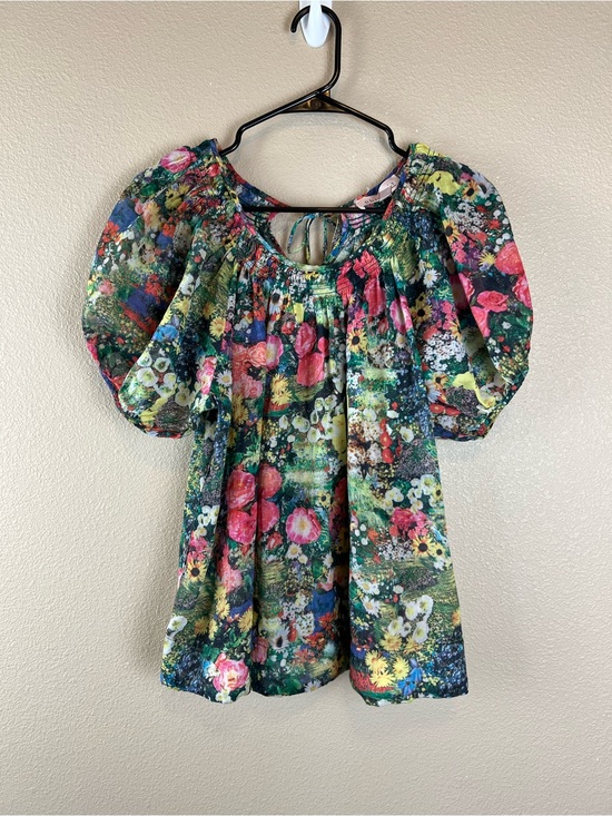 Philosophy Tops - philosophy floral puff sleeve tie back blouse